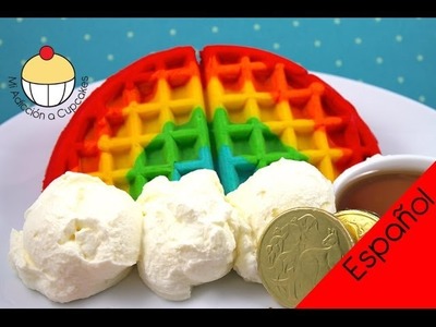 ¡Cómo Hacer WAFFLES ARCOÍRIS! Fácil Receta de Waffle Arcoíris por Cupcake Addiction