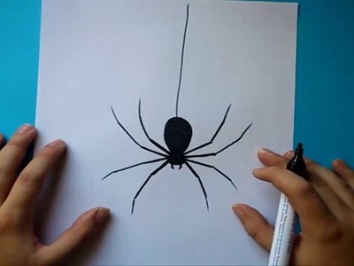 Como dibujar una araña paso a paso | How to draw a spider