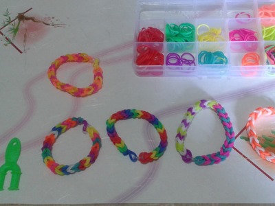 Como hacer pulseras de ligas de colores