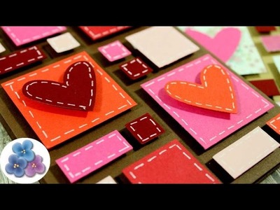Como Hacer Tarjeta de San Valentin con Recortes Reciclaje de Papel Tutorial DIY Pintura Facil