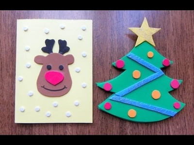 Como hacer tarjetas navideñas con goma eva "foami"