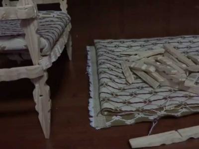 Como hacer una cama con pinzas de madera para tu muñeca