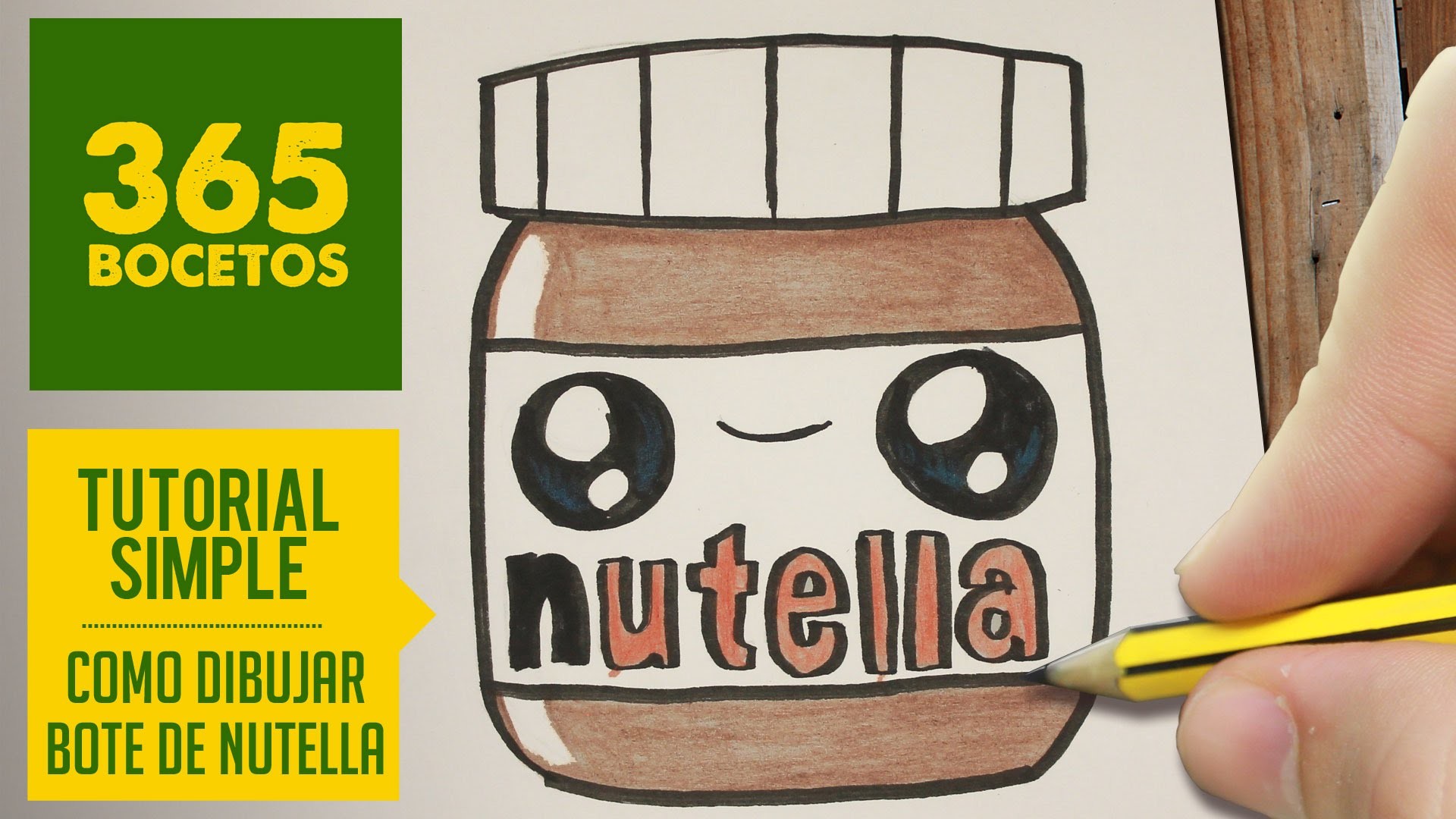 COMO DIBUJAR UN BOTE DE NUTELLA KAWAII PASO A PASO - Dibujos kawaii faciles - How to draw Nutella