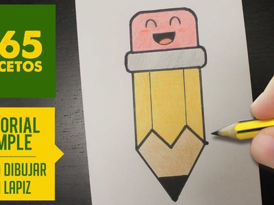 COMO DIBUJAR UN LAPIZ KAWAII PASO A PASO - Dibujos kawaii faciles - How to draw a pencil