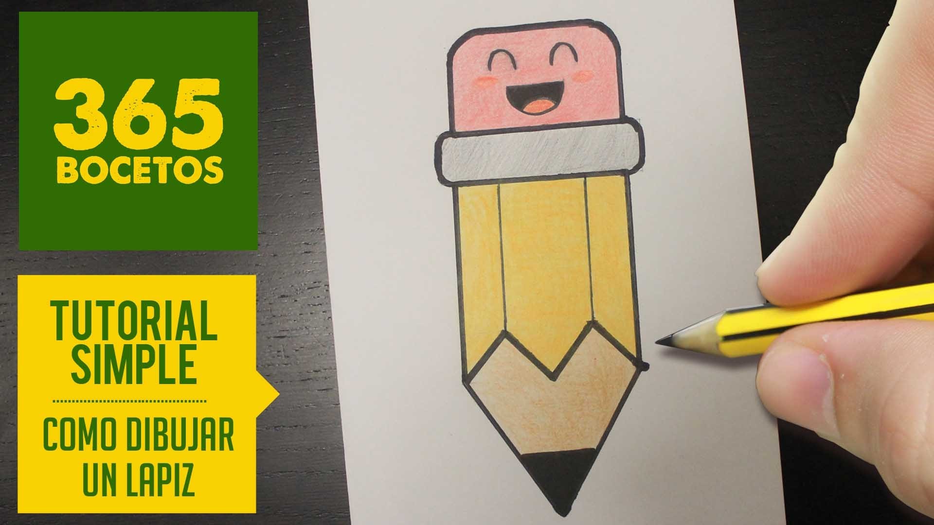 COMO DIBUJAR UN LAPIZ KAWAII PASO A PASO - Dibujos kawaii faciles - How to draw a pencil