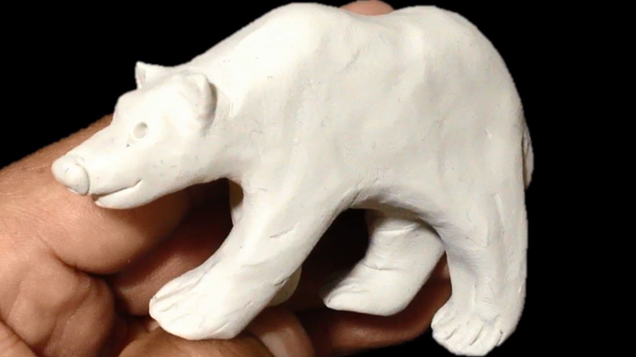 Como hacer un oso polar de plastilina. How to make a polar bear with clay