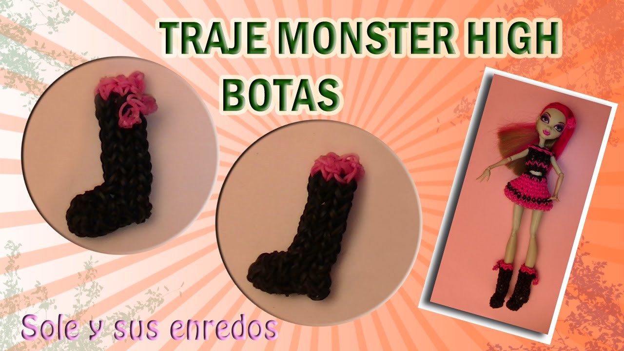 Cómo hacer unas Botas para la muñeca Monster High con gomitas elásticas