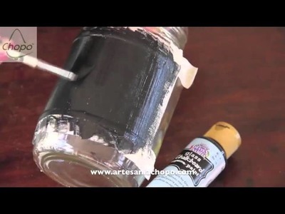 Cómo persoalizar botes de cristal con pintura tiza chalky board