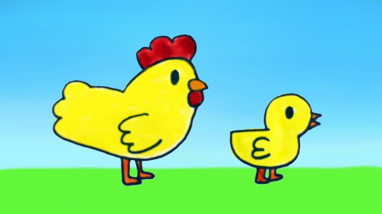 Dibujar es Fácil: Como dibujar una gallina y un pollito