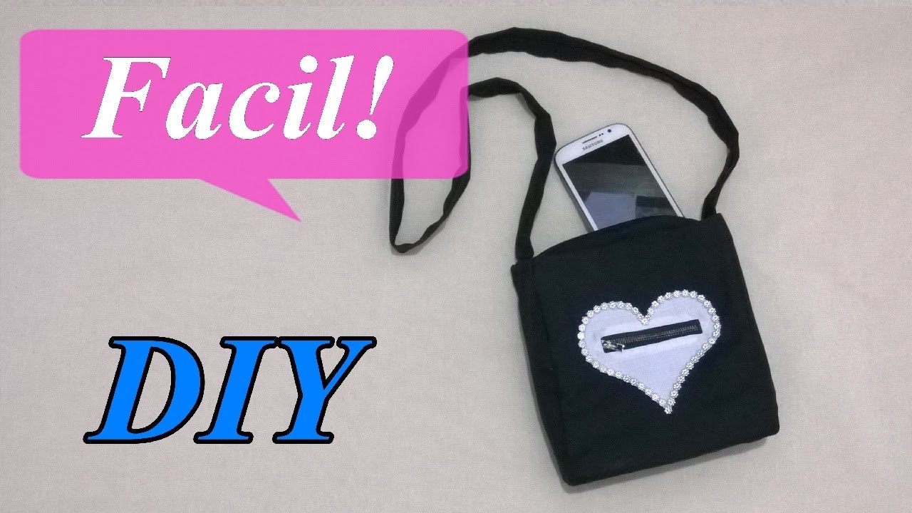 DIY.  Mini bolso o bandolera con bolsillo de corazon