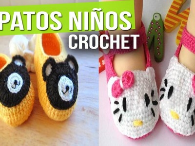 Zapatitos Para Niños y Bebes de Animales - Tejidos a Crochet ( Diseños e Ideas )