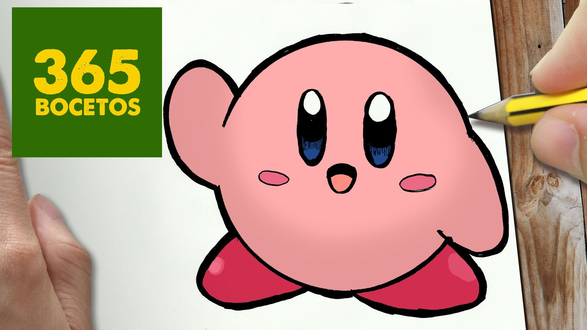 COMO DIBUJAR KIRBY KAWAII PASO A PASO - Dibujos kawaii faciles - How to draw a Kirby