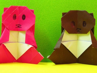 Como hacer un osito cariñosito Regalos para SAN VALENTIN origamis de papel (Muy fácil) ORIGAMI BEAR