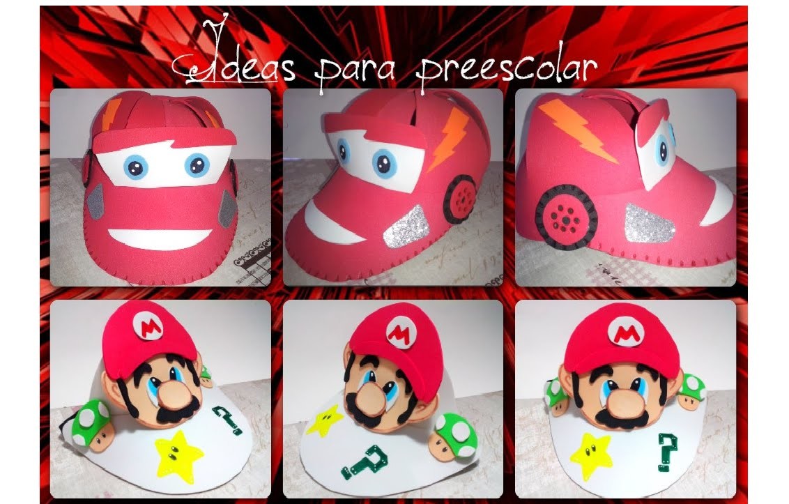Gorra de Cars y visera Mario bros