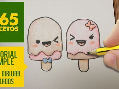 COMO DIBUJAR PALETAS HELADAS KAWAII PASO A PASO - Dibujos kawaii faciles - How to draw an Ice Cream