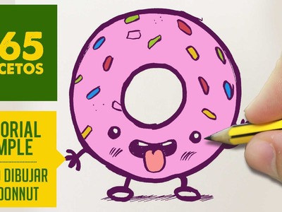 COMO DIBUJAR UN DONUT KAWAII PASO A PASO - Dibujos kawaii faciles - How to draw a donut