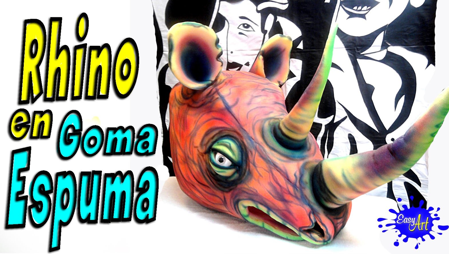 Animal masks - disfraz halloween- Rinoceronte en goma espuma - gorros de goma espuma