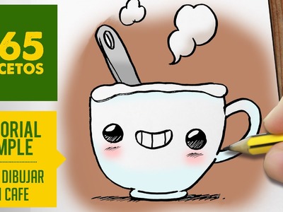 COMO DIBUJAR UN CAFE KAWAII PASO A PASO - Dibujos kawaii faciles - How to draw a coffee