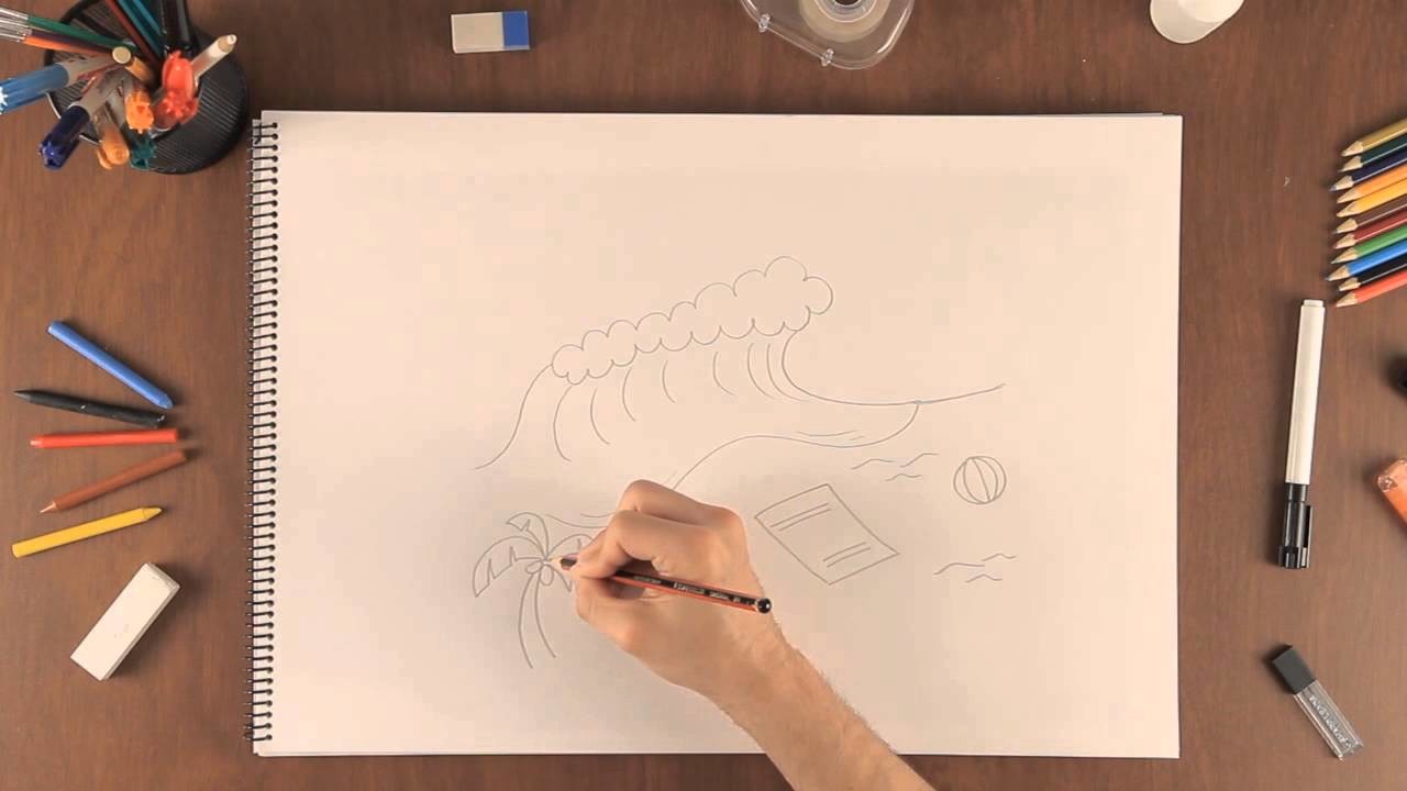 Cómo dibujar una escena de playa : Aprende a dibujar como un profesional