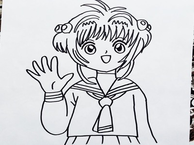 Como dibujar a sakura | how to draw sakura card captor