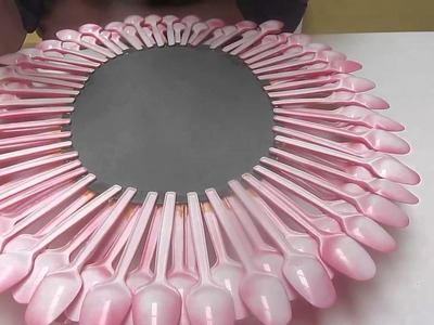 Como hacer un espejo decorado con cucharas