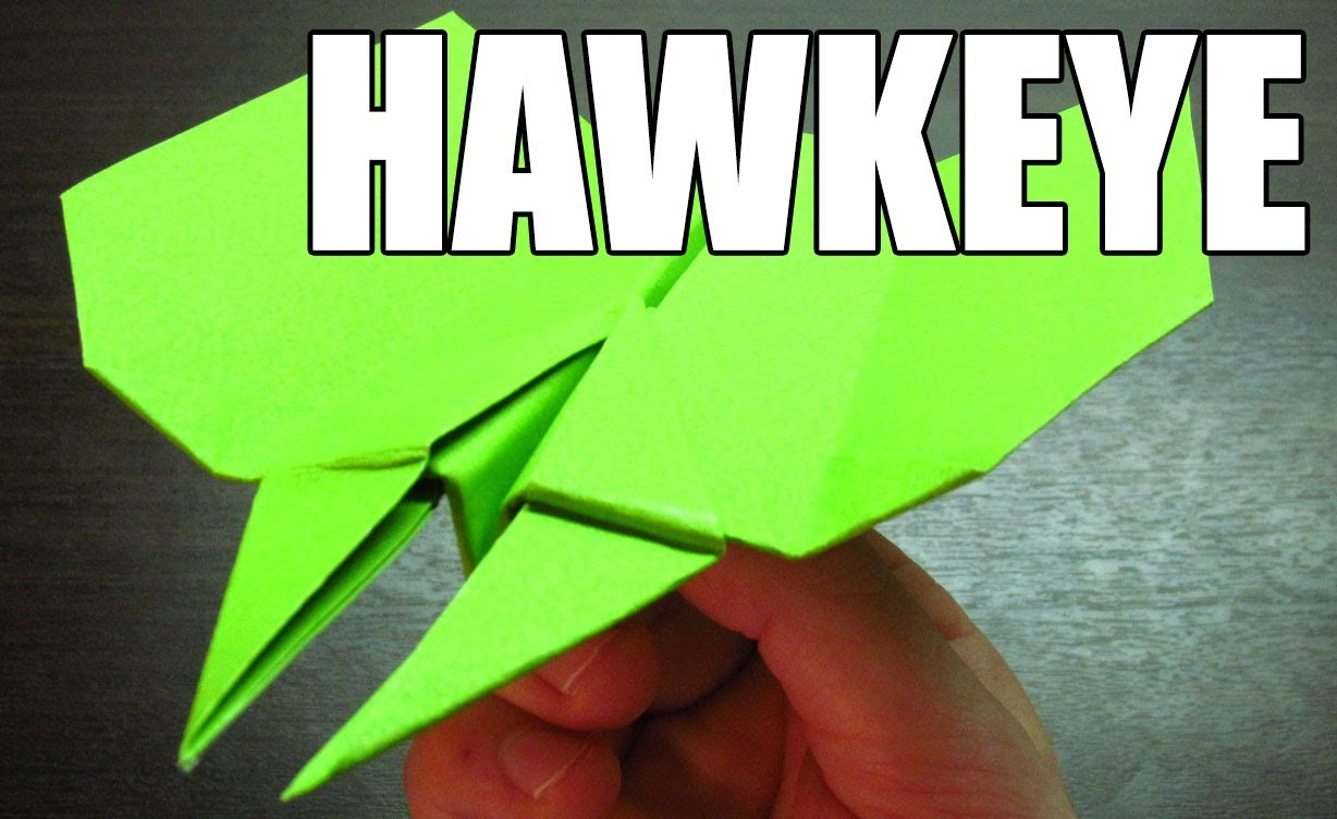 Como se hace un avion de papel doble punta SUPER PLANEADOR HAWKEYE Origami de papel (Muy fácil)