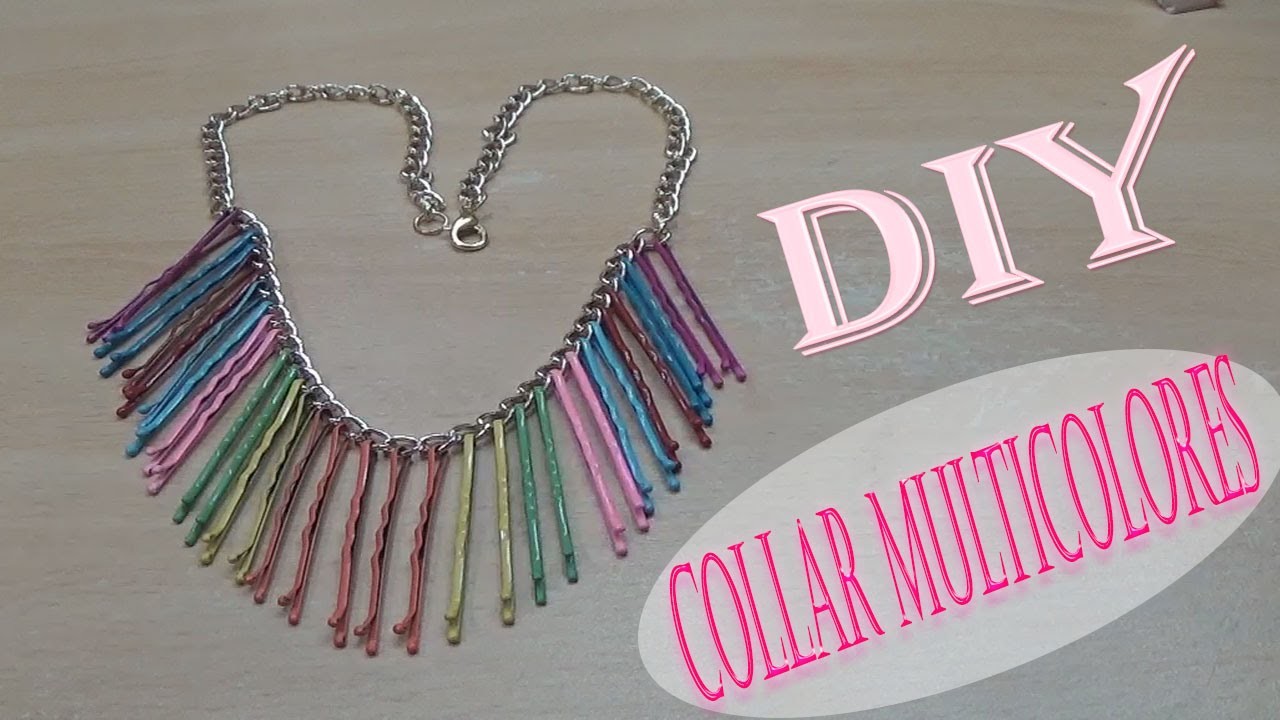 DIY Como hacer Collar Multicolores con Horquillas!!