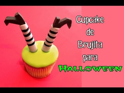 Recetas para Halloween: Cómo hacer un cupcake decorado de brujita.