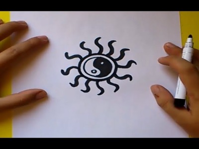 Como dibujar un simbolo yin yang paso a paso 2 | How to draw one yin yang symbol 2