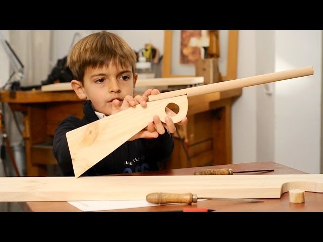 Juguetes de madera, hacer una escopeta para niños