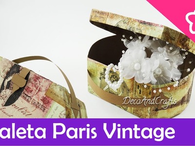 Maleta de Paris Vintage hecha de cartón - DecoAndCrafts