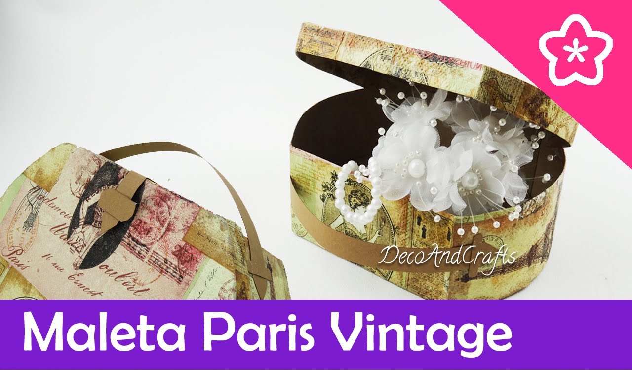 Maleta de Paris Vintage hecha de cartón - DecoAndCrafts