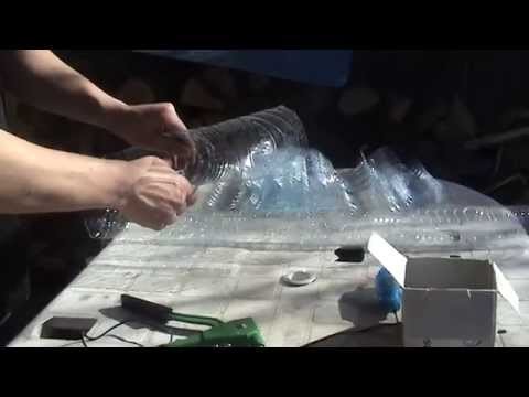 Reciclaje:Construcción tejado con botellas de plástico