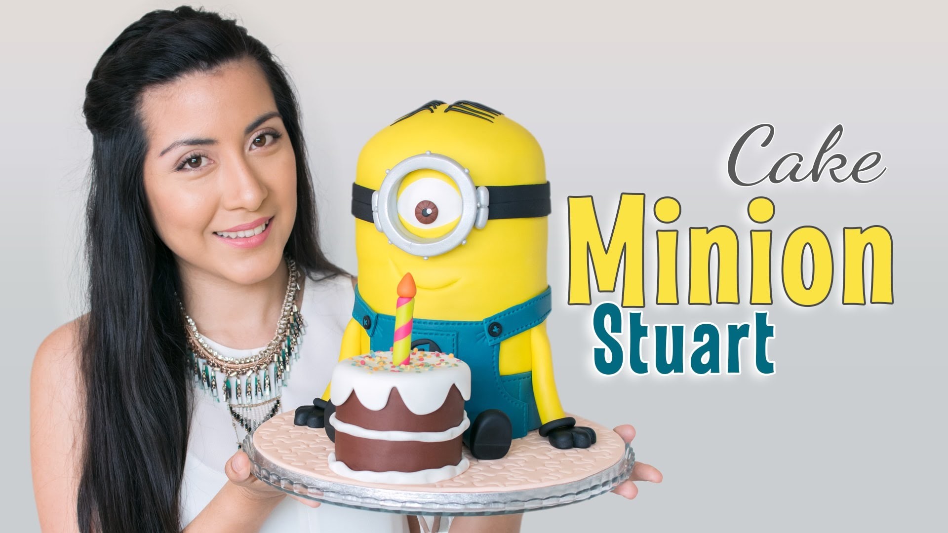 Tarta Minion Stuart - tutorial paso a paso | fondant cake
