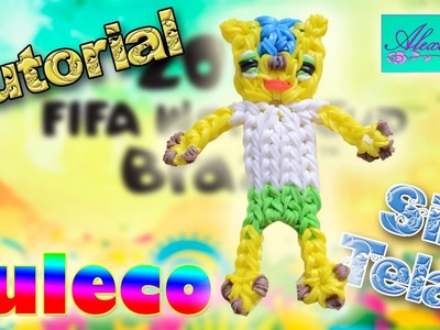 ♥ Tutorial: Fuleco (Mascota Mundial Brazil 2014) de gomitas (sin telar) ♥