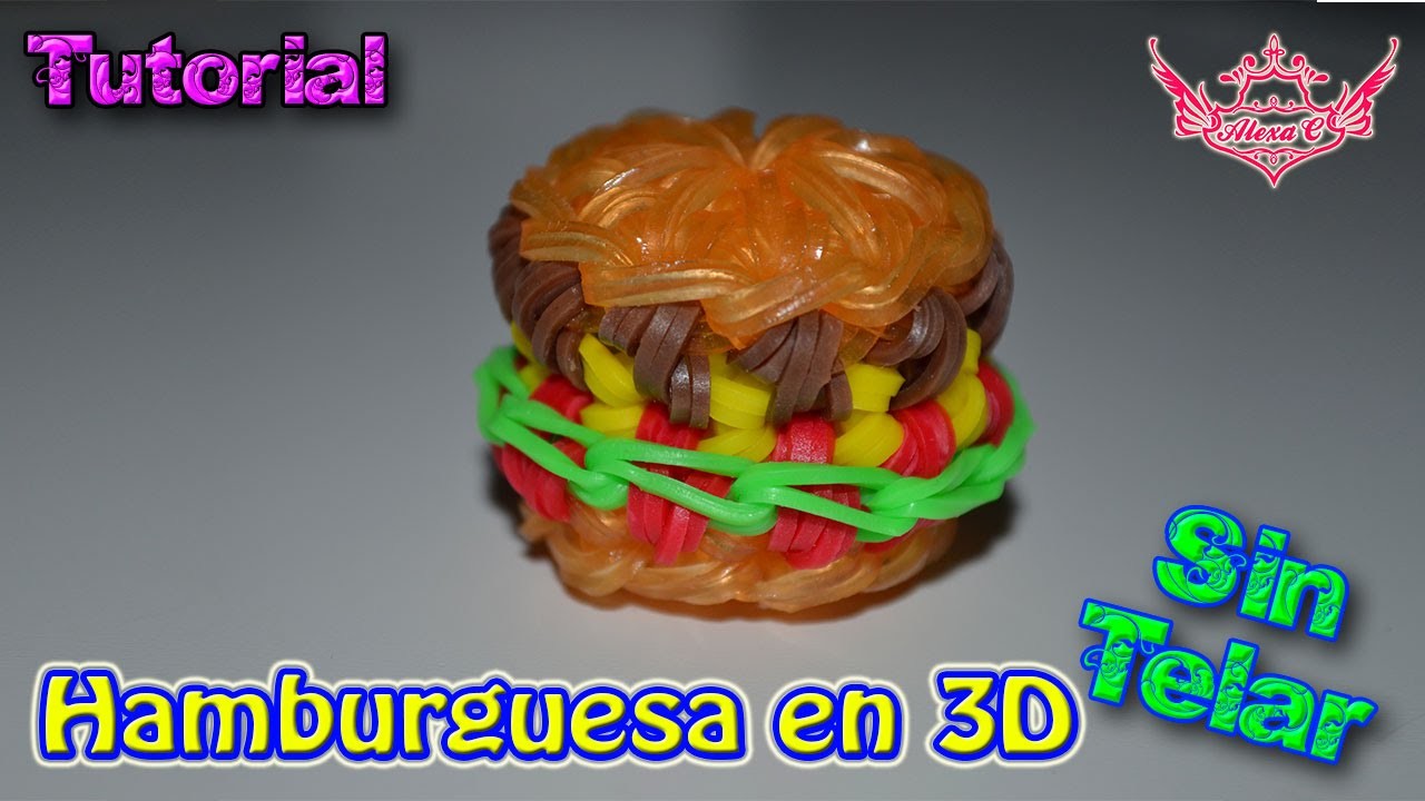 ♥ Tutorial: Hamburguesa en 3D (sin telar) ♥