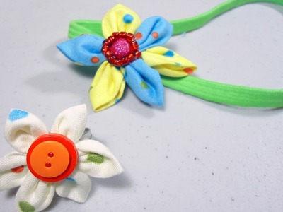 Como hacer una flor de tela para anillo o banda de pelo