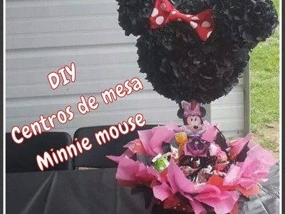 (DIY) Centros de mesa Minnie mouse