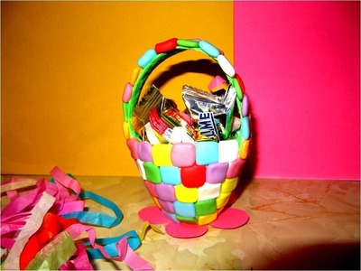 Manualidades souvenir canasta para dulces