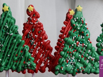 Árbol de navidad de chocolate para decorar cupcakes y tartas