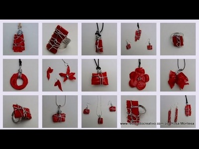 Bisutería realizada con botellas de plástico - Jewelry made out of recycled plastic bottles