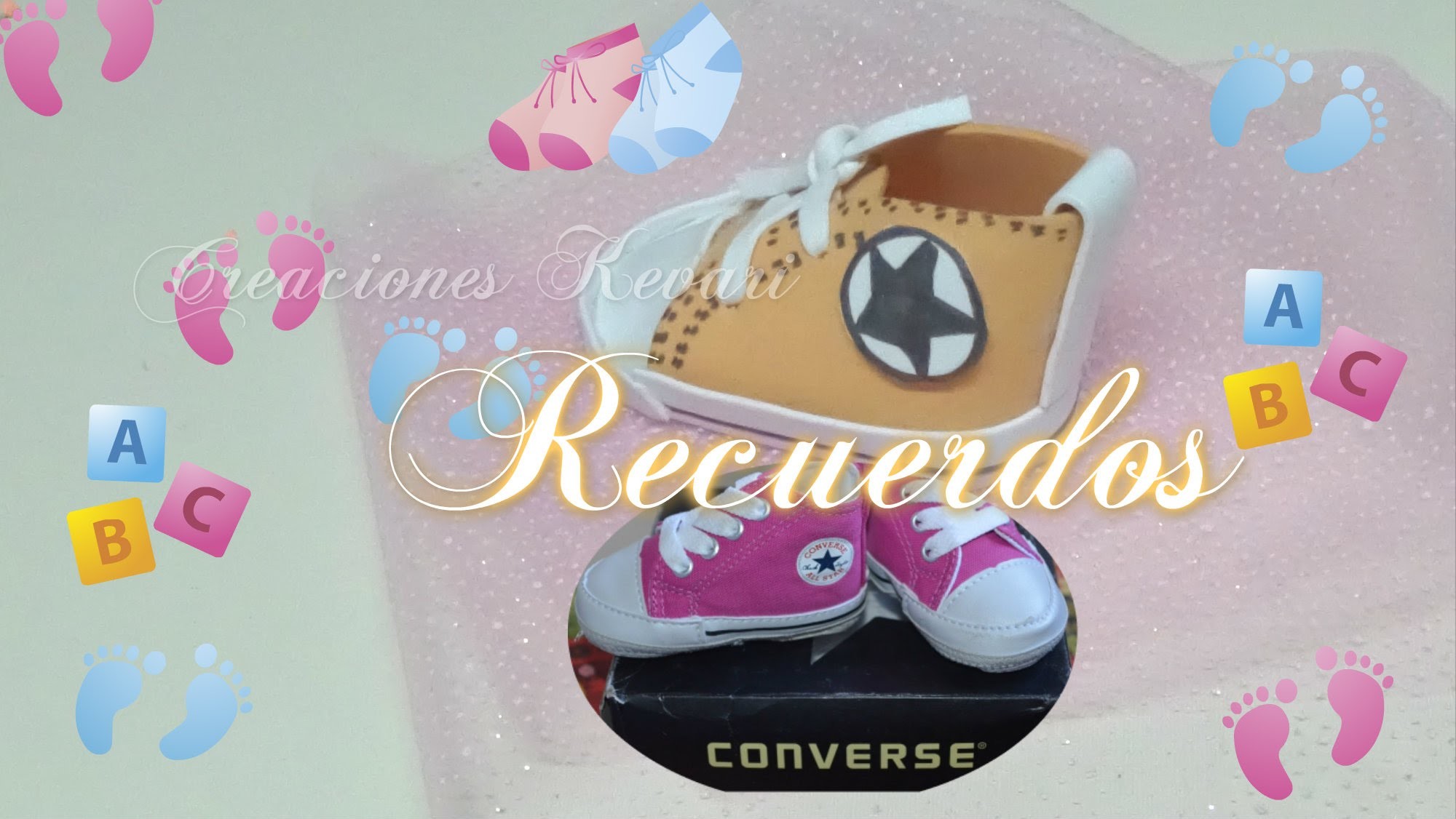 Recuerdos Zapatito Foamy estilo Converse para Baby Shower. how to make baby converse shoes