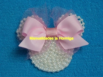Caritas de minnie Mouse, en foamy y perlas para decorar tus accesorios