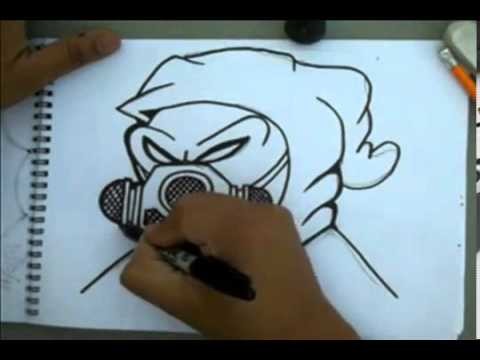 Cómo dibujar un personaje de graffiti con una máscara de gas