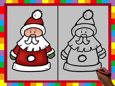 Especial Navidad nº 2: Como Dibujar un Papa Noel. How to draw a Santa Claus (DibujaryCrear)