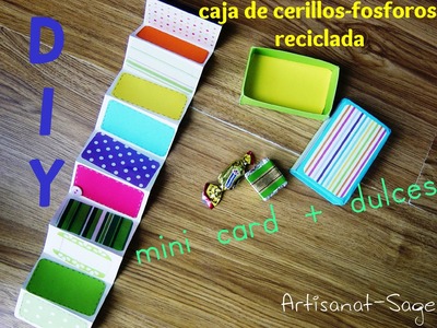 Caja de cerillos reciclada - DIY mini card + dulces (reciclando ando)