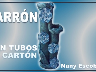 JARRÓN CON TUBOS DE CARTÓN. VASE WITH CARDBOARD TUBES