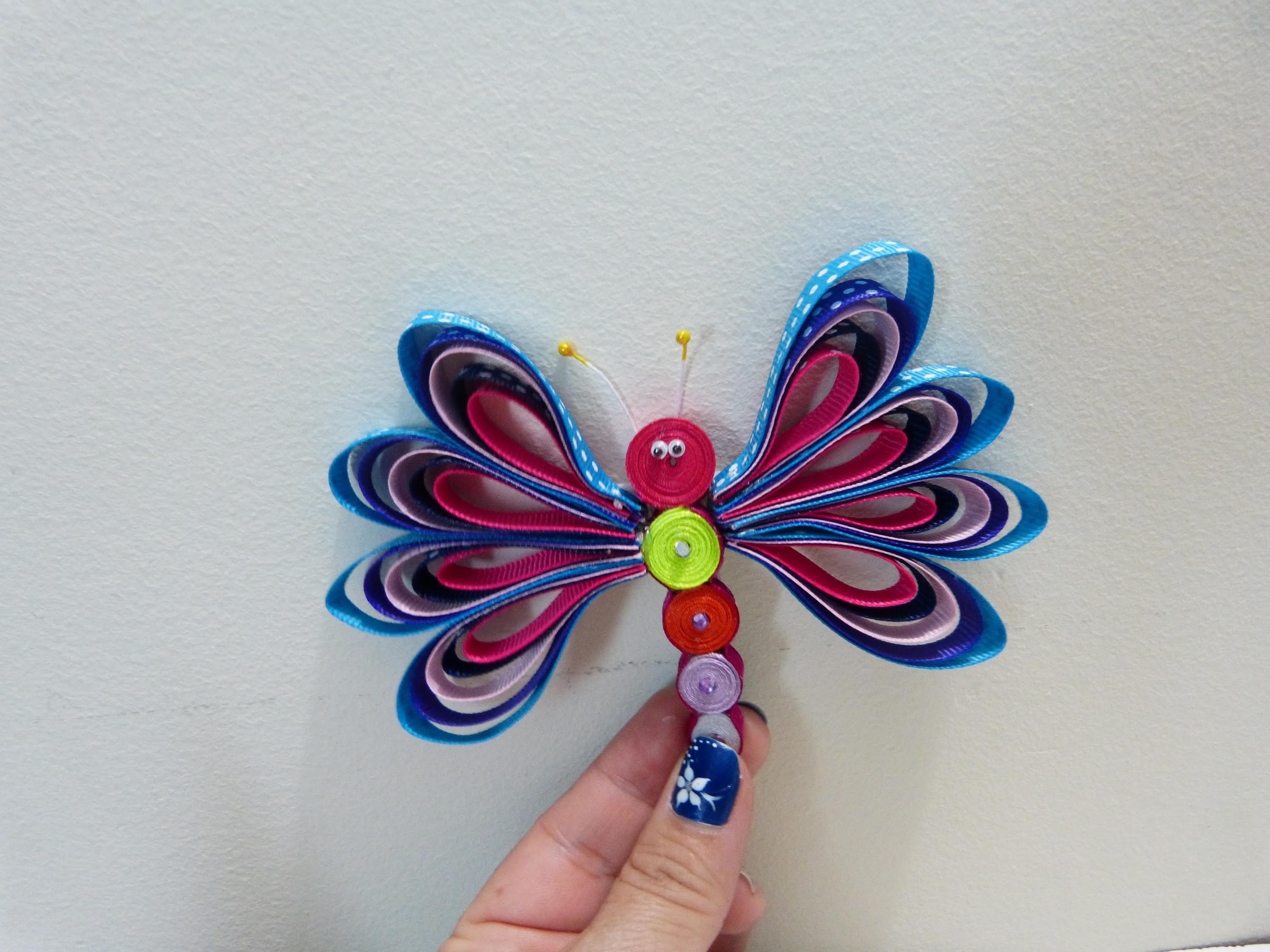 Mariposas  y gusanitos en cinta gross o raso para decorar accesorios del cabello