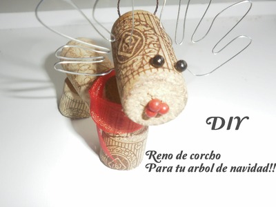 DIY:Adornos de navidad;Reno de corchos.DIY:Reindeer for your Christmas tree