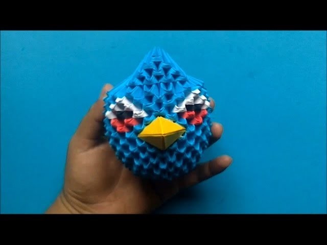 Origami 3D Angry birds (Azul)
